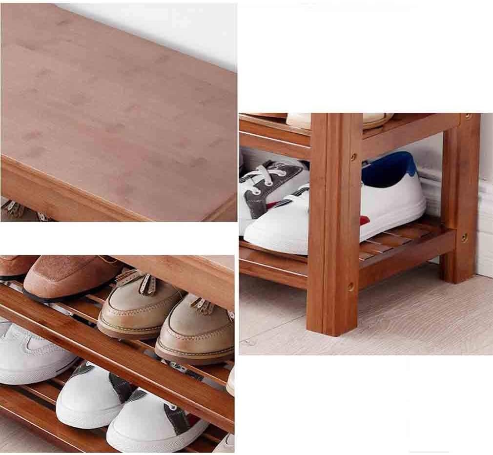 Bamboo Shoe Storage Bench Entryway Shoe Rack Simple Shoe Storage Organizer Bathroom Waterproof Storage Racks (Size : 80cm)