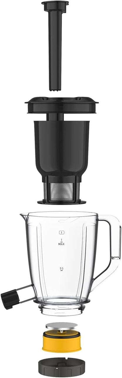 MOULINEX Blender | BlendForce XXL Jar 2.8 L Blender Smoothie Maker | Mixer | 600 W | 2 Attachments | 2.8L XXL Plastic Jar| 6 Powelix Blades | Ice Crush | 2 Speeds | 2 Years Warranty | LM458127