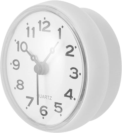 ELECDON Bathroom Shower Suction Cup Wall Clock Silent Waterproof Clock Quality Quartz Clock (White)