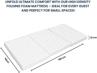 INFINI HOMES Single High Density Foam White Folding Mattress (90W X 180L X 7H)