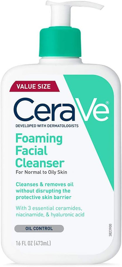 CeraVe Foaming Facial Cleanser, Normal to Oily Skin 12 fl. oz