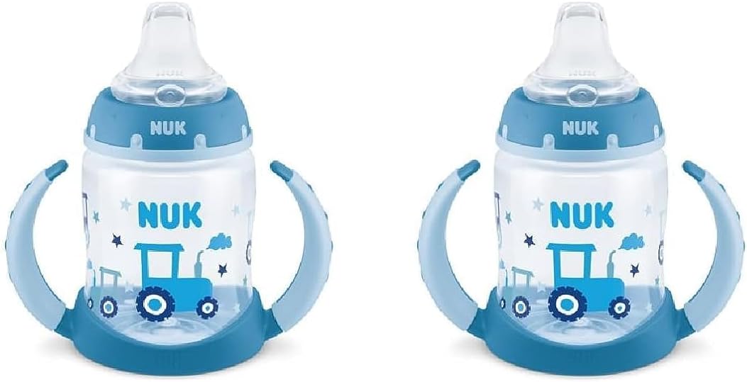 NUK Large Learner Cup, 10 oz, 2 Pack, 9+ Months, Timeless Collection, Amazon Exclusive, 70013, 2 Count (Pack of 1)