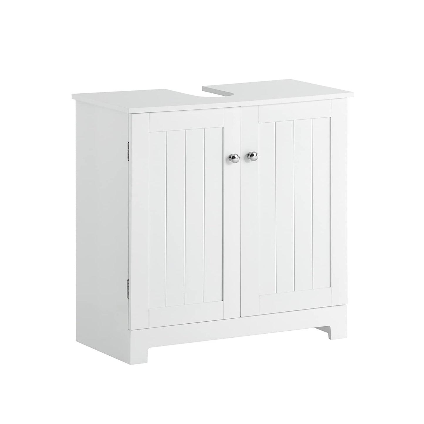 SoBuy (UAE STOCK) BZR18-II-W, Under Sink Cabinet Bathroom Vanity Unit Bathroom Storage Cabinet with 2 Doors, Suitable for Pedestal Sinks