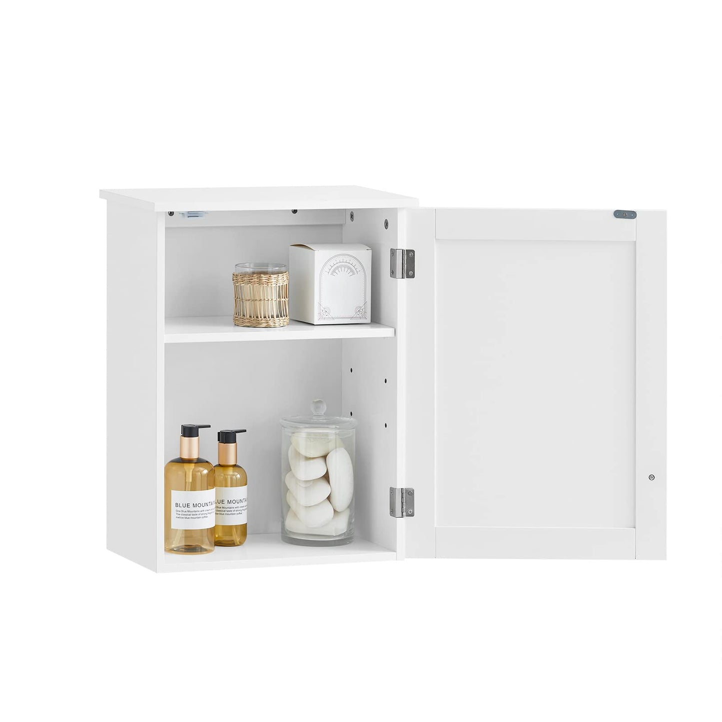 SoBuy (UAE STOCK) SoBuy BZR19-W, White Wall Mounted Single Door Bathroom Cabinet