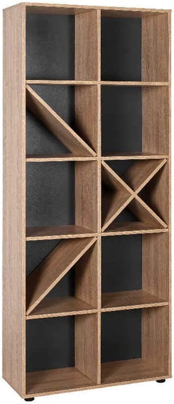 Adore Furniture Gaming Interchangeable Decorative Storage Shelving Unit with 10 Shelves, 75 cm Width x 188 cm Height x 30 cm Depth, Sonoma