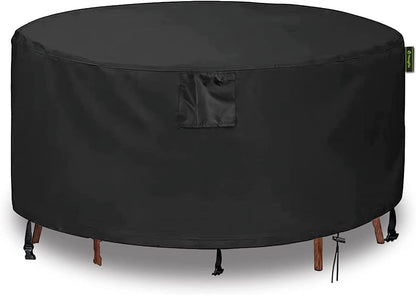 EASYBUYTECH Round Patio Table Cover, Patio Furniture Covers Round, Outdoor Furniture Cover Waterproof, UV Resistant, Windproof, Dustproof, 47''D x 29''H