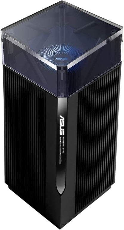 ASUS ROG Rapture GT6 (2PK) Tri-Band WiFi 6 Gaming Mesh WiFi System, Covers up to 5,800 sq ft, 2.5 Gbps Port, Triple-Level Game Acceleration, UNII 4, Free Lifetime Internet Security - Black