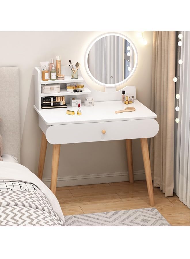 NKX Dressing Table Makeup Mirror With Lights And Drawer