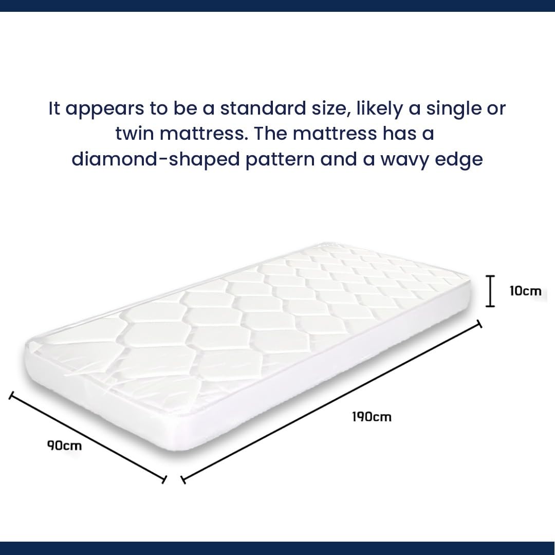 INFINI HOMES Single High Density Foam White Folding Mattress (90W X 180L X 7H)