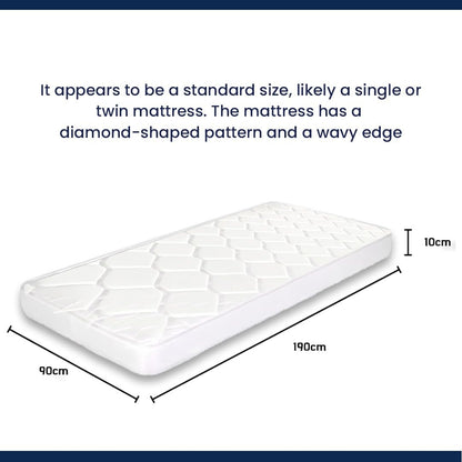 INFINI HOMES Single High Density Foam White Folding Mattress (90W X 180L X 7H)