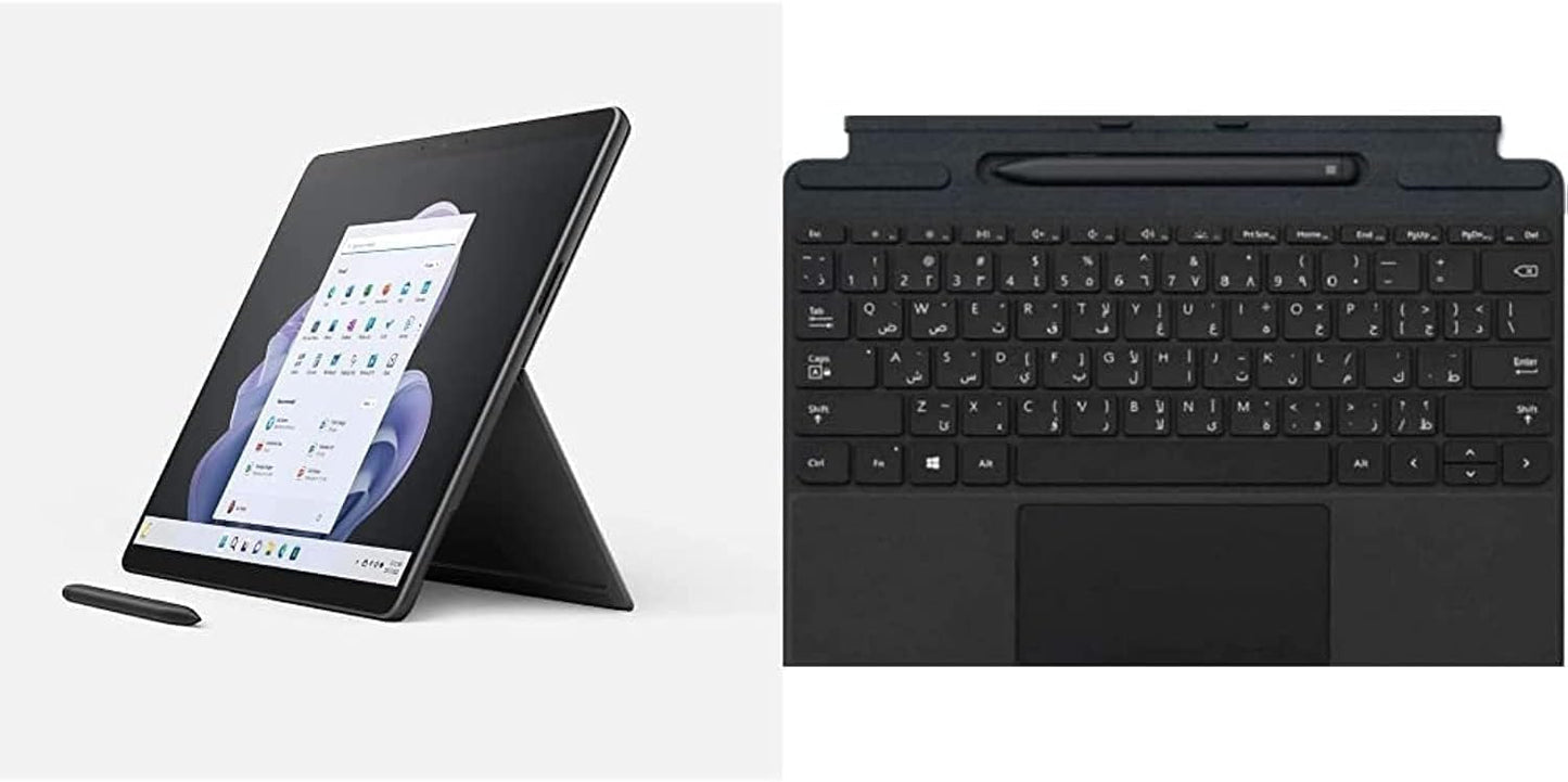 Microsoft Surface Pro 9 | 13” Touchscreen 2-in-1 Laptop/Tablet PC | Intel Core i5-1235U | 8GB RAM | 256GB SSD | Windows 11 Home | Platinum | QEZ-00008 UAE Version | Device Only