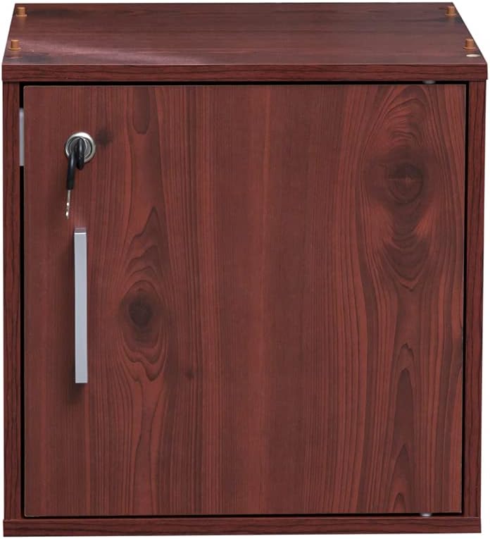 WT-EASY CARE Locker Office Storage | Home and School Storage Organizer | Storage Cabinet for Kids | Wood Cabinet with Key | Mahogany Wood Furniture