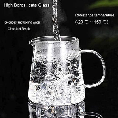 BMG Import Export Heat Resistant Proof Clear Glass Kettle Stove Top Safe Blooming and Loose Tea Pot with Stainless Steel Infuser and Lid, 800 ml