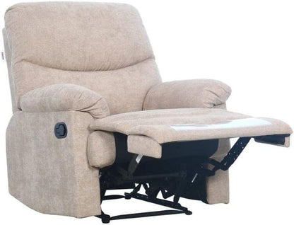 Danube Home Baltimore 1 Seater Fabric Motion Recliner I Modern Design One Seat Relaxing Chair I Living Room Furniture L 86 x W 99 x H 99 cm - Light Brown