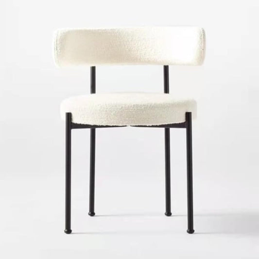 LANNY Dining Room/Restaurant Chair/Hotel chair/Office Visitor Chair/Modern Medium Back Luxury Lamb Wool Chair SZ813 (off white)