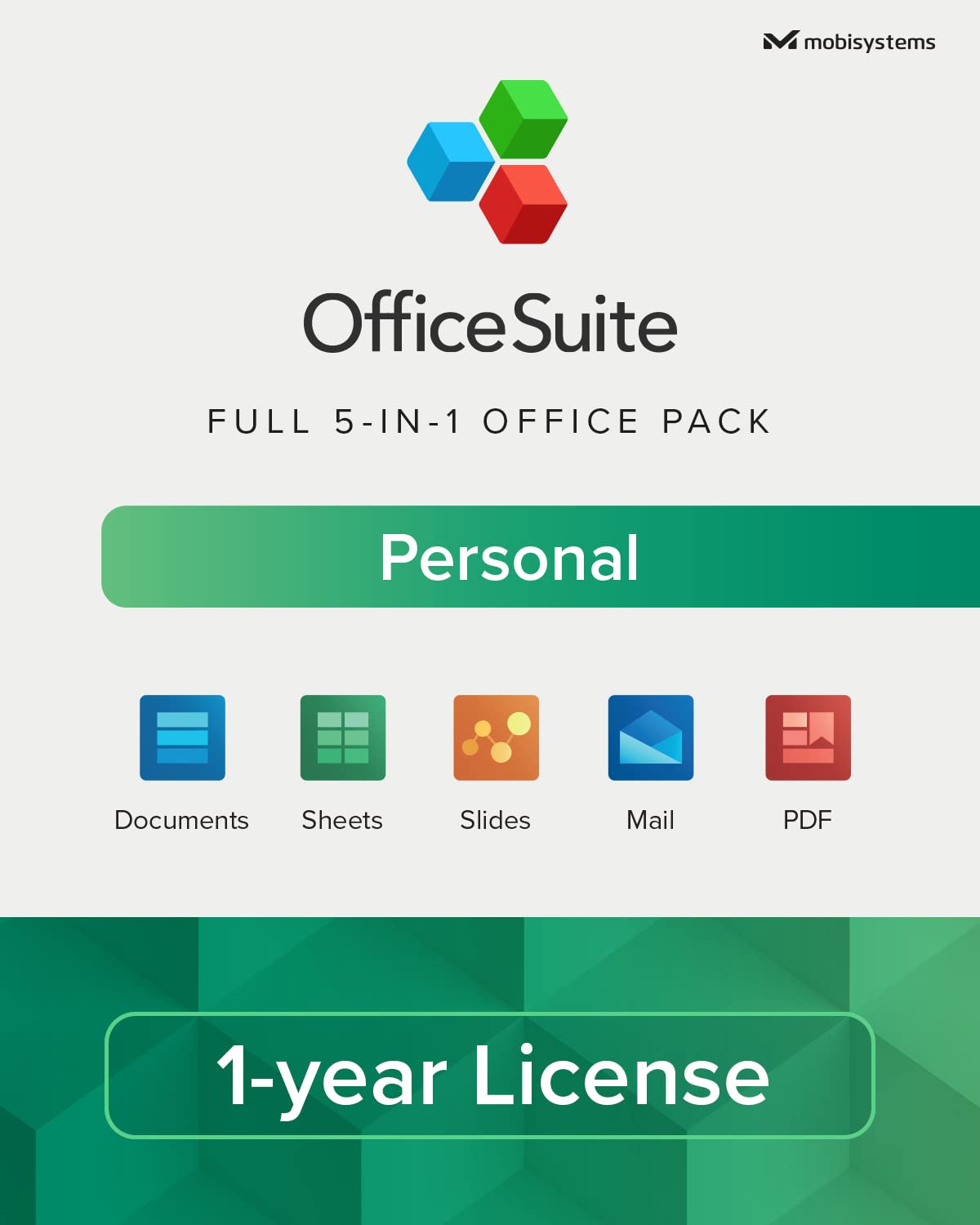 OfficeSuite Personal Compatible with Microsoft® Office Word Excel & PowerPoint® and Adobe PDF for PC Windows 11 / Windows 10 - 1-year license, 1 user