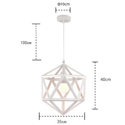 HUA QIANG WANG Industrial Pendant Light Diamond Shape 1-Light Adjustable Height Black Metal Hanging Lamp Vintage Farmhouse Ceiling Light Fixture for Kitchen Island Dining Room Living Room Bedroom