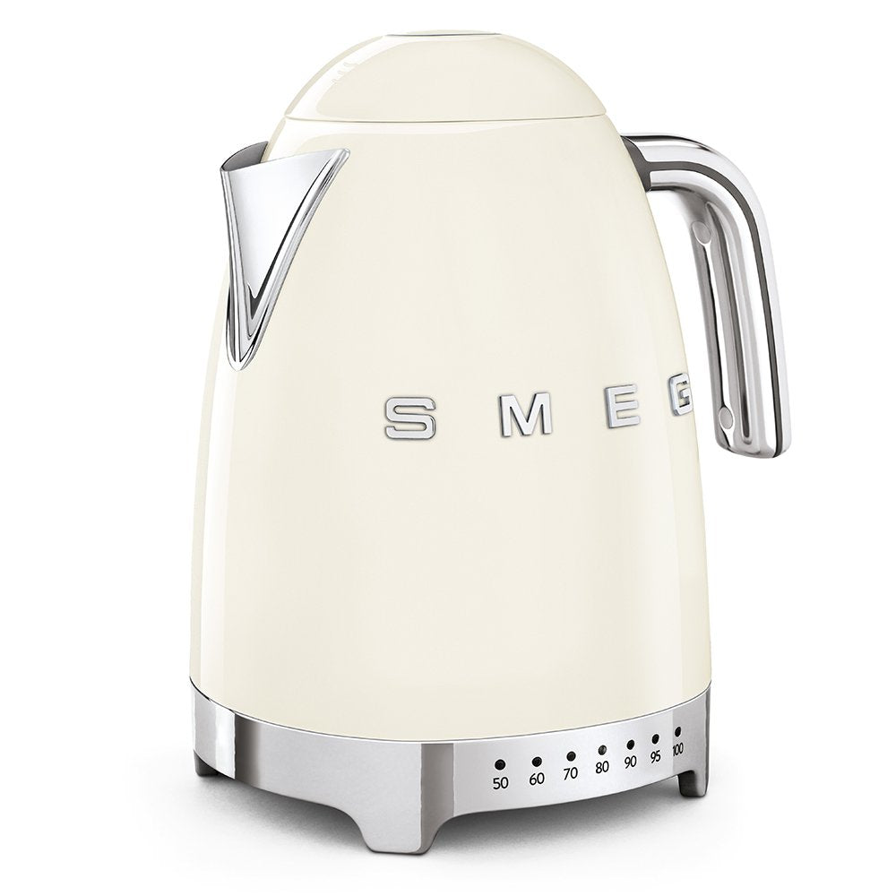 Smeg Klf04PkUK, 50'S Retro Style Kettle, 7 Temperature Settings, 1.7 L Capacity With Water Level Indicator, 360 Swivel Base, Anti-Slip Feet, Soft Opening Lid, Stainless Steel, Pink, 1 Year Warranty