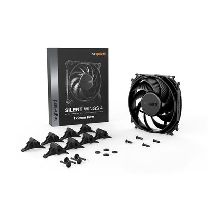 Be Quiet! BL097 Silent Wings 4 140mm PWM high-Speed, 1900 RPM, Premium Cooling Fan, 4-Pin - Black