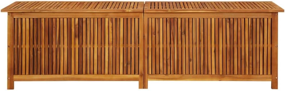 vidaXL Solid Acacia Wood Garden Storage Box Home Outdoor Patio Furniture Wooden Entryway Hallway Storage Box Bench Organiser Brown