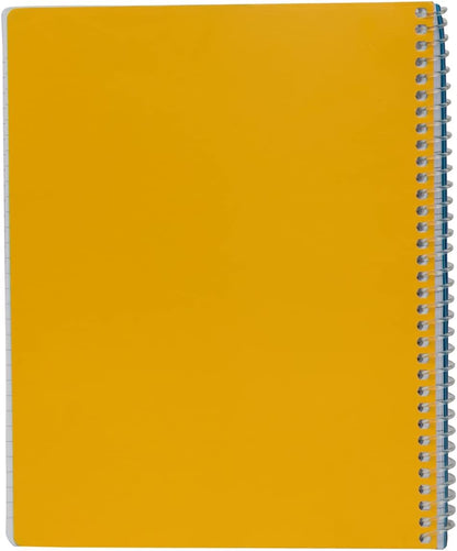 Maxi Spiral Polypropylene 5 Subject Notebook 12.5 cm X 21.6 cm 200 Sheets, Assorted, Ppsub5