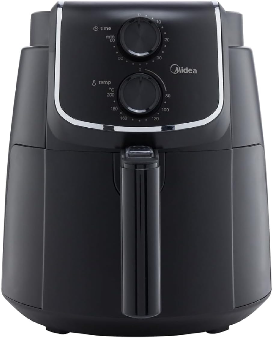 Midea 4.7L XL Digital Air Fryer 1500W with Dual Cyclone Rapid Hot Technology for Frying, Grilling, Broiling, Roasting, Baking, Toasting, Timer up to 60 minutes Temperature Control up to 200°C-MFCN40D2