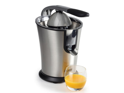 Princess Citrus Juicer Champion, 160 W, Professional Orange and Lemon Squeezer, Stainless Steel, Lever arm, Universal Cone for All Citrus Fruit, Non-drip system (exclusive)