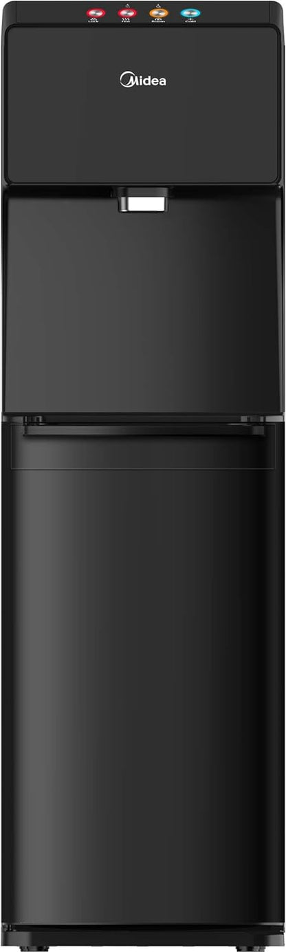 Midea Water Dispenser, Bottom Loading, Hot Cold And Ambient Temperature, Touchless Function For Cold Water, Floor Standing, Child Safety lock, Best for Home, Kitchen, Office & Pantry, Black YL1844S-IR