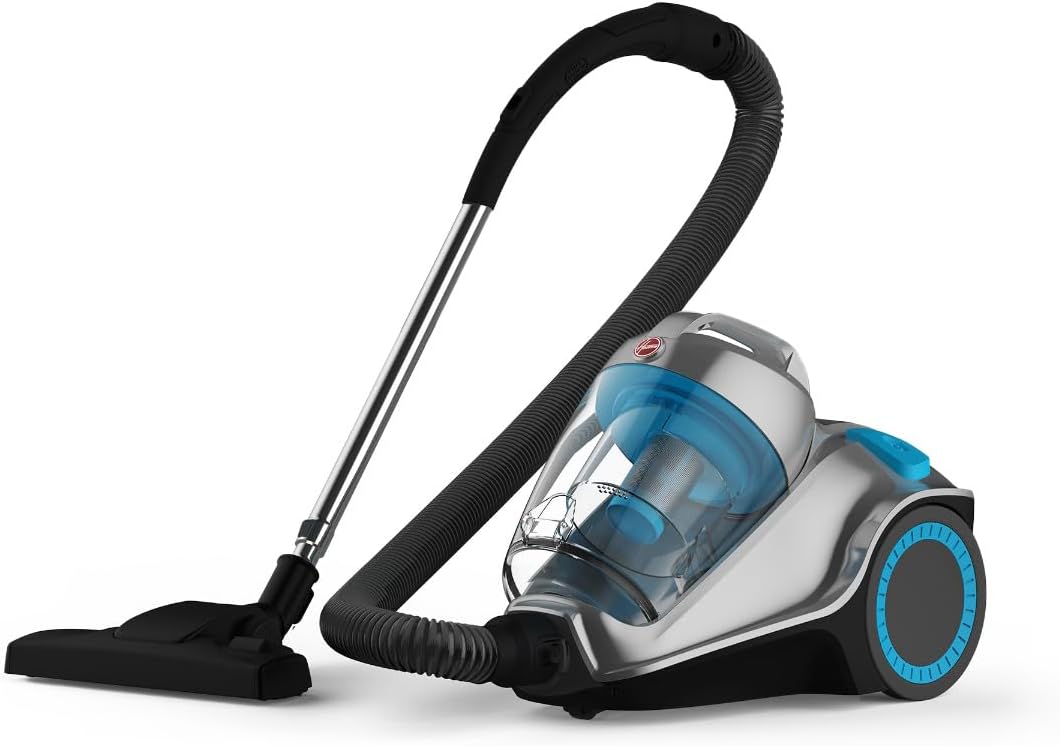 Hoover Power 7 Bagless Cyclonic Canister Vacuum Cleaner with HEPA Filter, Powerful Performance with 2400W for Home and Office, 4 Litre Large Capacity, Blue-Silver - HC84-P7A-ME