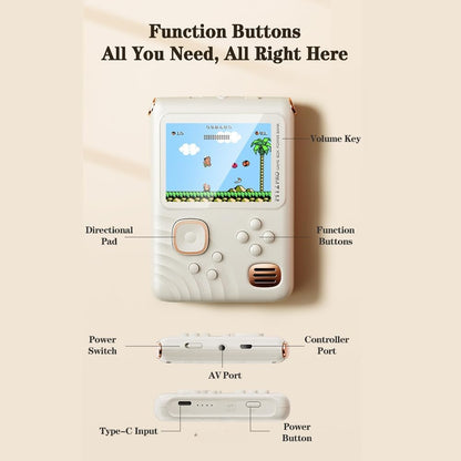 Handheld Game Console, 3.5 Inch Screen, Mini Games Console with 1000 Classical Games Portable Video Game Consoles, Handheld Gaming Console Support for Connecting TV & Two Players, Ideal Birthday Gift