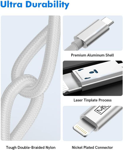 MMG USB C lightning Cable 2-Meter, Fast iPhone Charging Cable for iPhone 14/14 Pro/14 Plus/14 Pro Max, iPad Pro, iPhone 8-13 Series (Non-Braided)