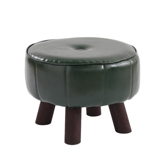 NOVOLAN Shoe Changing Stool Ottomans Footstool Small Porch Stool, Solid Wood, Spacious Seating, Minimalist Style, High Resilience Sponge, Thickened Legs, Living Room, Entranceway, Study 36x26x26cm