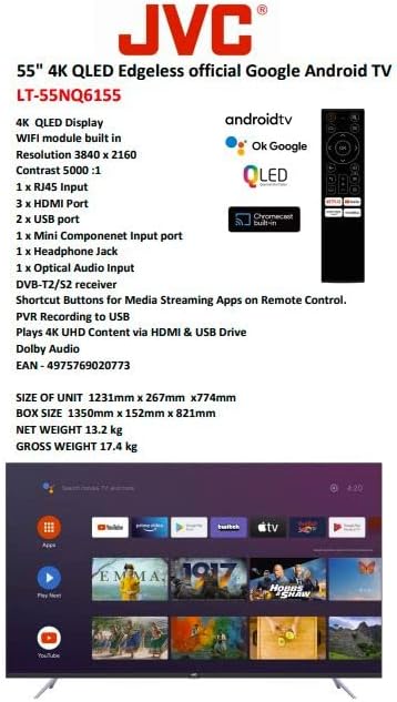 JVC 98 Inch 4K UHD Smart TV Webos, Netflix, YouTube, Shahid, Chromecast Built in Bluetooth & WiFi Colour Black Model - LT98N7125-1 Years Full Warranty.