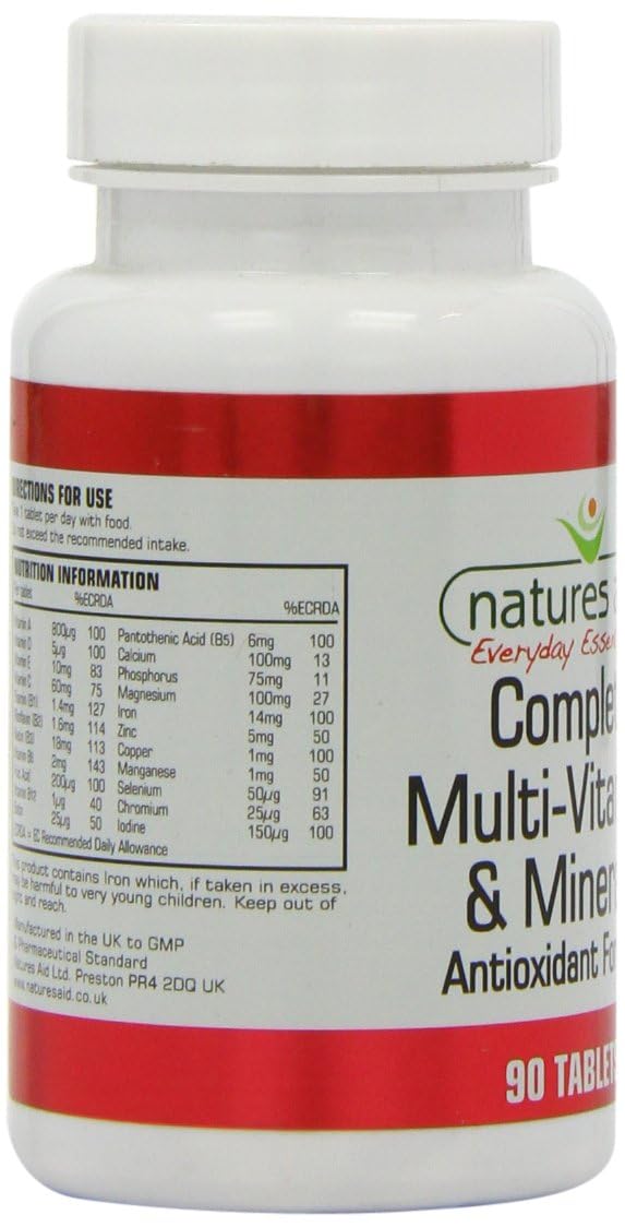 Natures Aid Complete Multi-Vitamins & Minerals, 90 Tablets