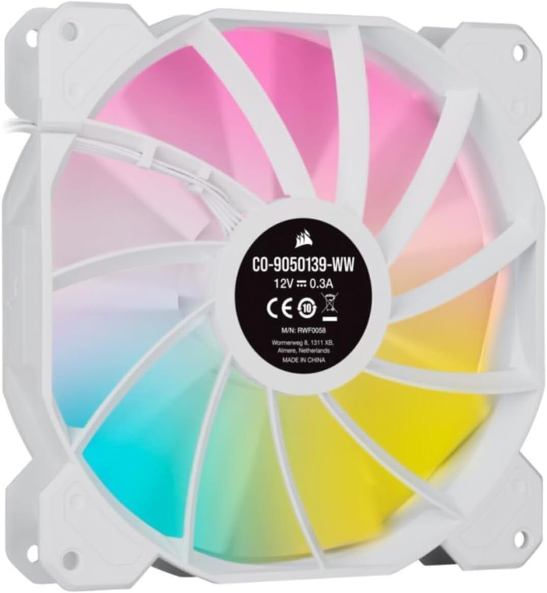 Corsair SP Series, SP120 RGB ELITE, 120mm RGB LED Fan with AirGuide, Single Pack, BLACK