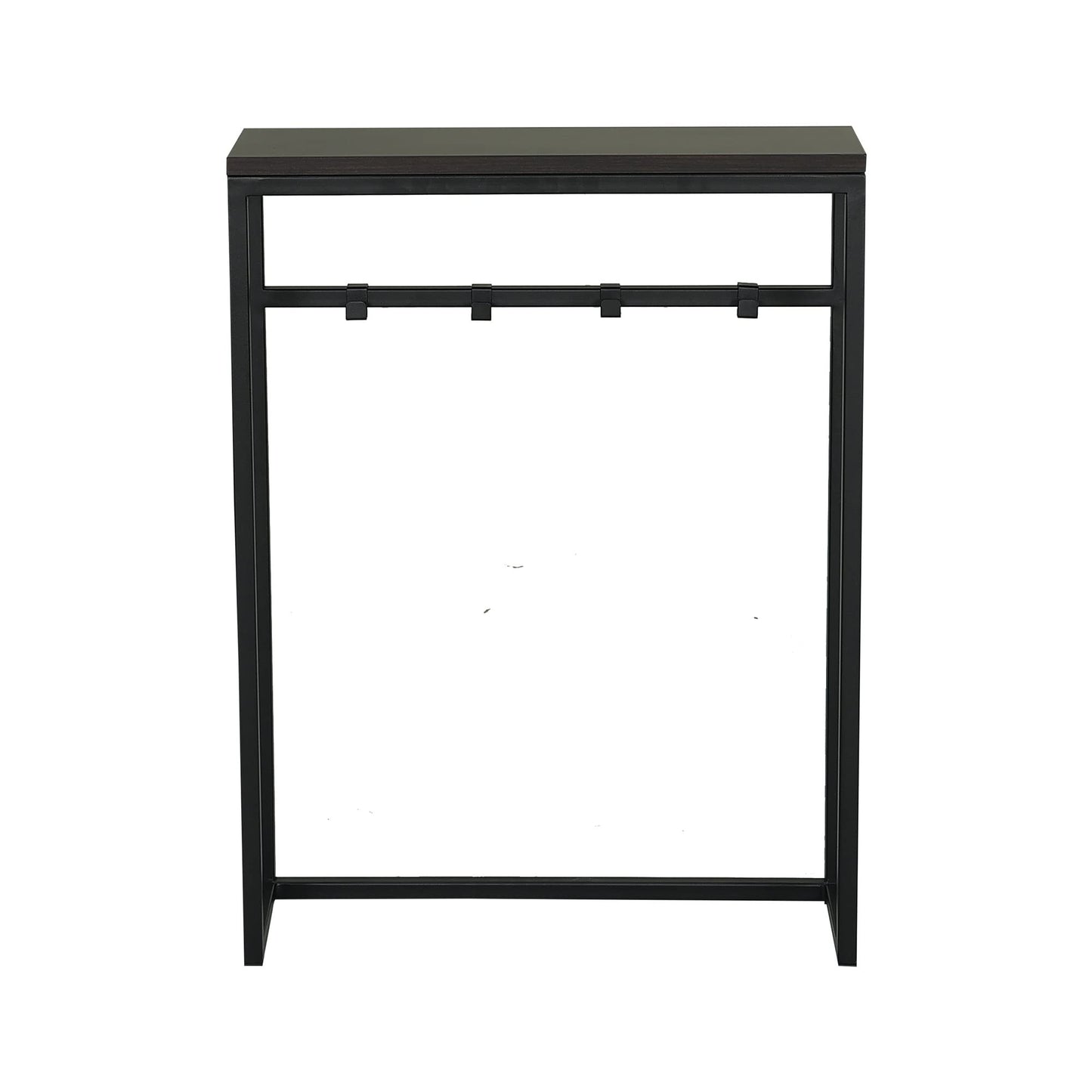 RIGID Console Table | Corner End Table with Stainless Steel Frame and Glass Top for Living Room, Office