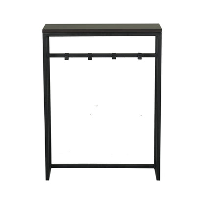 RIGID Console Table | Corner End Table with Stainless Steel Frame and Glass Top for Living Room, Office