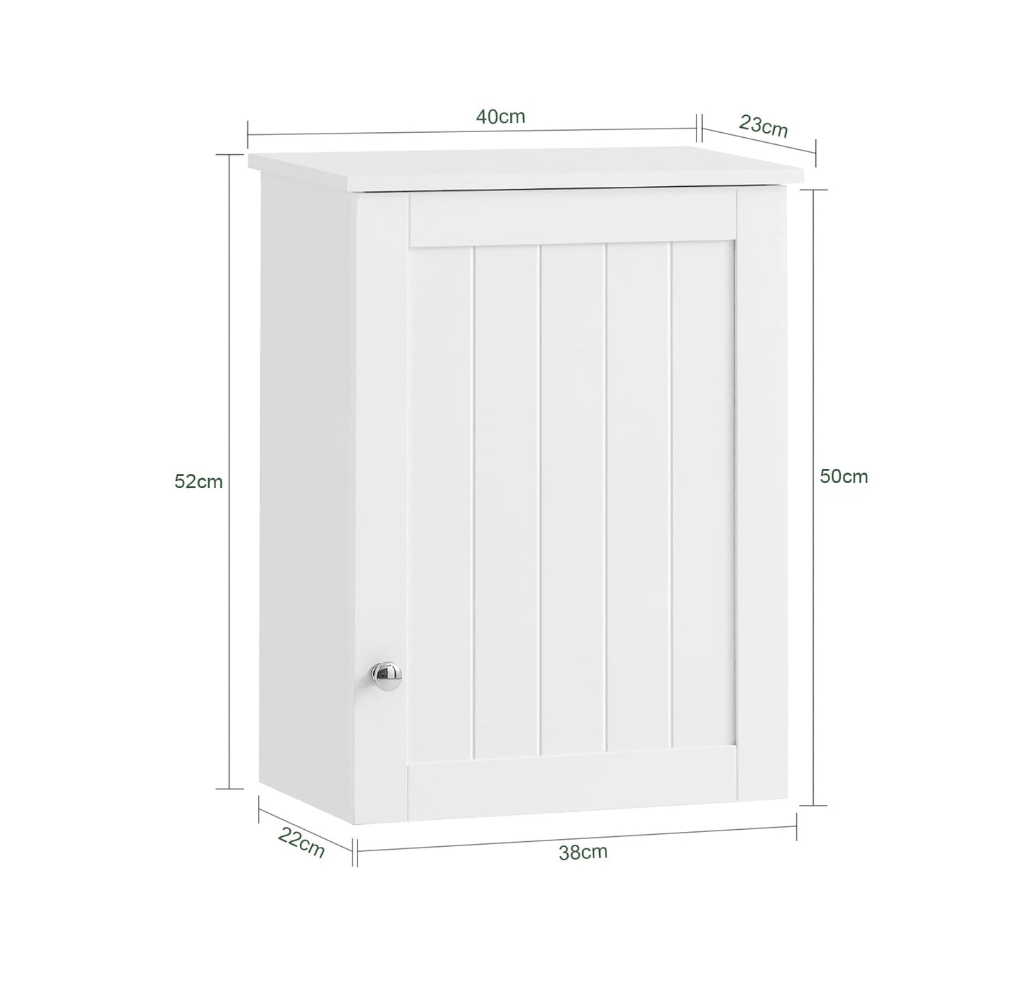 SoBuy (UAE STOCK) SoBuy BZR19-W, White Wall Mounted Single Door Bathroom Cabinet