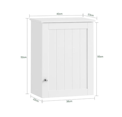 SoBuy (UAE STOCK) SoBuy BZR19-W, White Wall Mounted Single Door Bathroom Cabinet