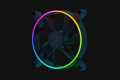 Razer Kunai Chroma Hydraulic RGB LED PWM Performance Fan (140mm)- Hydraulic aRGB PC Fans (Quiet, Powerful, Connect up to 8 Fans, PWN Fan Controller Support, Chroma aRGB) 1 Fan, Black