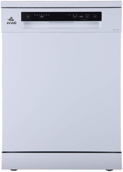 evvoli Dishwasher 12 place setting, 6 programs, 2 Rack Levels, 11 L,High Energy Efficiency, Quiet, Silver EVDW-122S