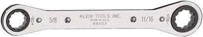 Klein Tools 68206 Ratcheting Box Wrench 13/16-Inch x 7/8-Inch with Reverse Racheting and Chrome Plated Finish