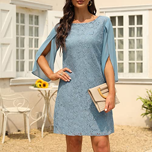 Wedding Guest Dresses for Women,Cocktail Dress,Dresses for Weddings as a Guest, Lace Chiffon Evening Dress