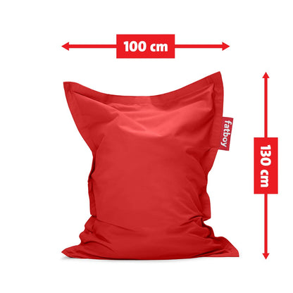 Fatboy® Junior Bean Bag, Stonewashed Beanbag, Water Repellent, Quality Fabric and Filling, Indoor Usage (Red)