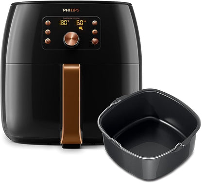 Philips XXL Airfryer - 2225W, 7.3L, 1.4KGs, Smart Sensing Technology, Rapid Air Technology, Black/Copper - HD9863/91