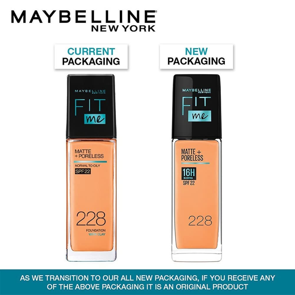 Maybelline New York Fit Me Matte+Poreless Liquid Foundation, 340 Cappuccino, 30 ml