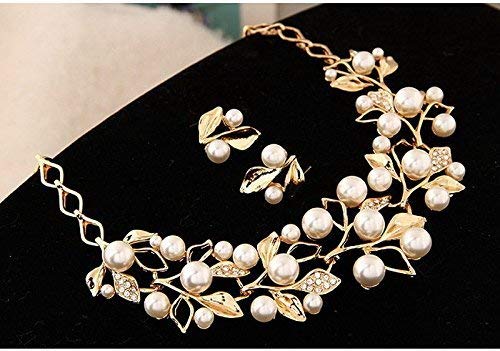 Youbella Stylish Necklace Set Jewellery Set For Women (Golden) (Ybnk_5647)