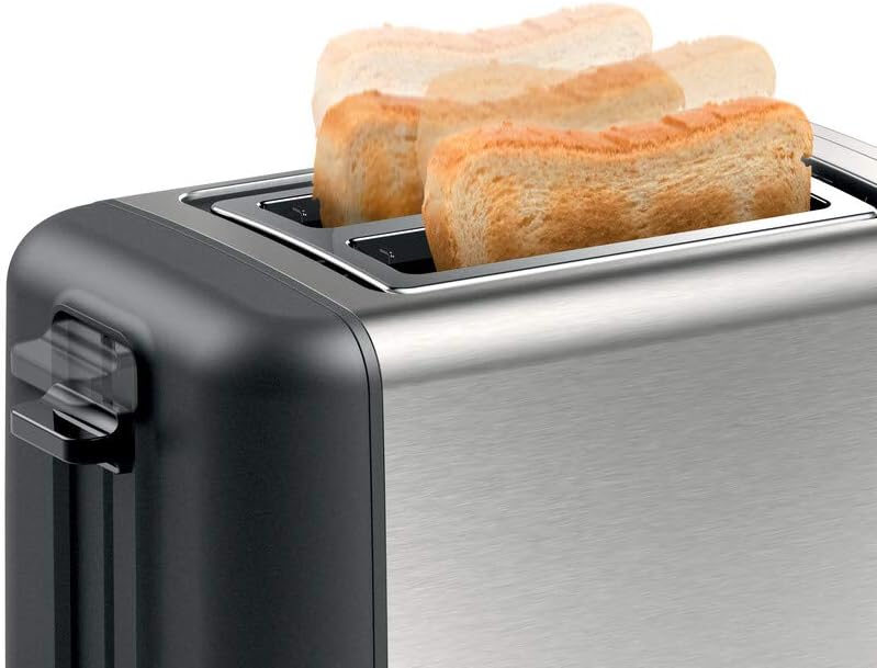 Bosch DesignLine Stainless Steel Toaster, Two Slice - Silver, TAT3P420GB