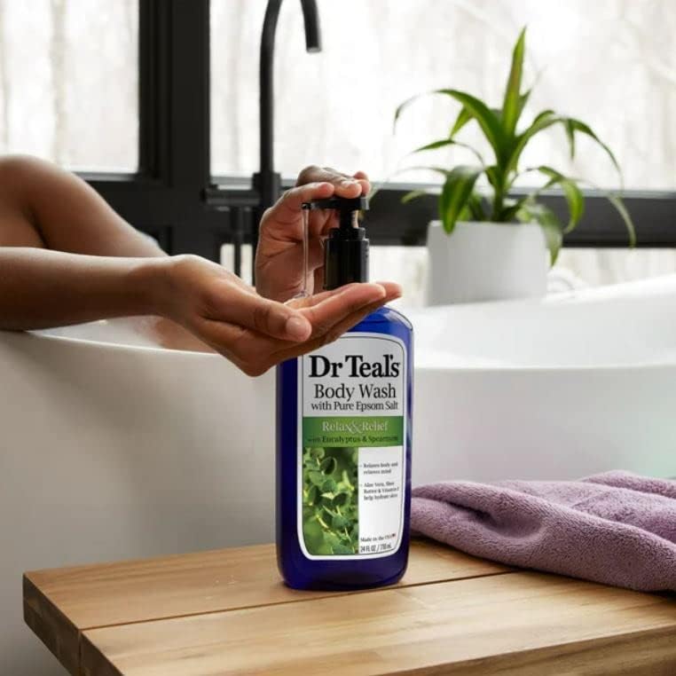 Dr Teal's Epsom Salt Body Wash - EUcalyptUS & Spearmint, 710Ml, 24 Ounce