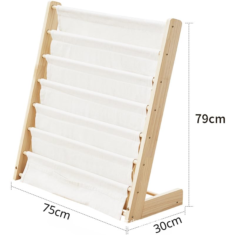 Solid wood children's bookshelf picture book shelf baby toys baby simple landing magazine rack books shelf books. Storage rack natural beige suspender bookshelf children's bedroom playroom toy locker